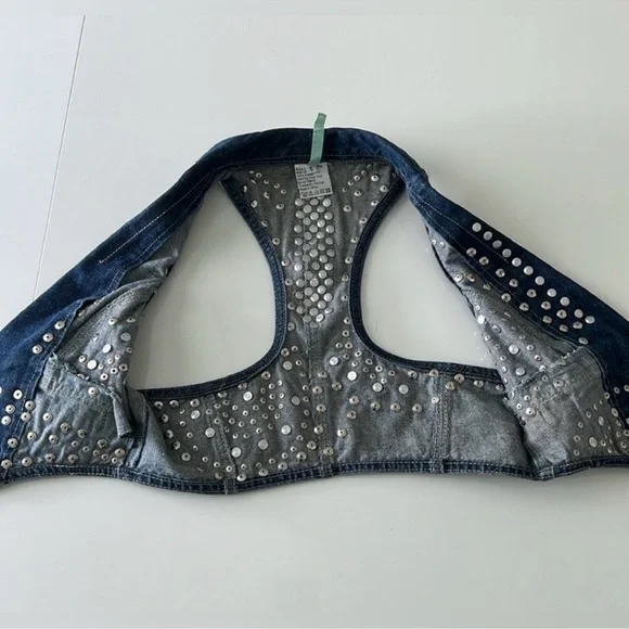 Studded Denim Vest - Picture 2 of 7